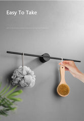 Movable Towel Bar Towel Hanger Bath Towel Holder Wall Towel Bar Space Aluminum Bathroom Shelf Kitchen Storage Rack 40/50cm