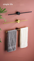 Movable Towel Bar Towel Hanger Bath Towel Holder Wall Towel Bar Space Aluminum Bathroom Shelf Kitchen Storage Rack 40/50cm