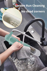 1Pc Multifunctional Telescopic Sink Storage Rack Upgraded Adjustable Sink Sponge Holder Expandable 2-in-1 For Home Kitchen