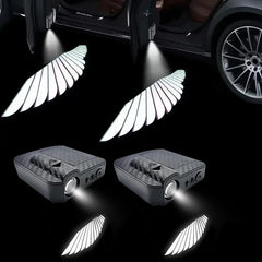 Car Angel Wings Wireless Car Door Welcome Decorative Light Courtesy Shadow Projector Lamp LED HD Logo Light Car Accessories