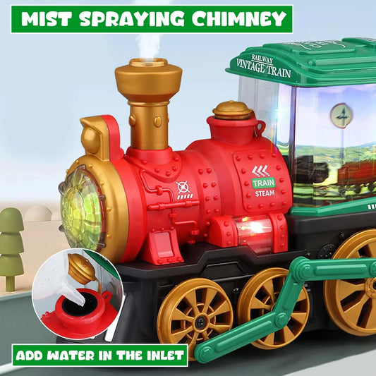 Train Toy for Toddlers 3-5, Trucks Locomotive Electric Steam Engine with Smoke, Light & Sound, Toddler Toy Trucks for Boys Gift
