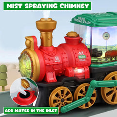 Train Toy for Toddlers 3-5, Trucks Locomotive Electric Steam Engine with Smoke, Light & Sound, Toddler Toy Trucks for Boys Gift