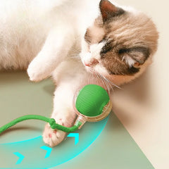 Cat Interactive Ball Toy Automatic Rolling Ball Faux Tail Smart Pet Electric Toy Cat Training Imitate Mouse Toy Pet Supplies