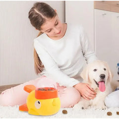 Dog Puzzle Feeder Pet Automatic Feeding Machine Yellow Duck Interactive Food Snack Feeder for Dog Training Mental Enrichment