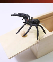 1 Piece New Spider Scare Box Wooden Hidden Box Prank Thriller Spider Fun Games Halloween Party Decoration Gift Antistress Gag