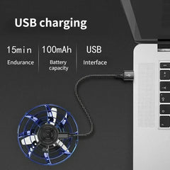 Flying Helicopter Spinner Fingertip Upgrade Flight Gyro Flyorb Hover Ball Mini Drone Aircraft Toy LED UFO Type Toy Kid Gift