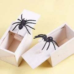 1 Piece New Spider Scare Box Wooden Hidden Box Prank Thriller Spider Fun Games Halloween Party Decoration Gift Antistress Gag