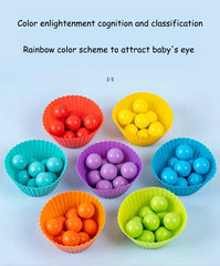 Clip Beads Wooden Toy Kids Sorting Bowl Toddler Learning Activities Fine Motor Skills Toy Preschool Early Educational Montessori