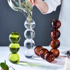 Romantic Glass Vase Modern Creative Hydroponic Flower Pot Funny Simple Spherical Flower Vase Dining Room