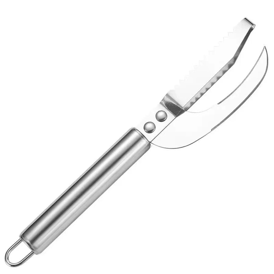 2 in 1 Stainless Steel Scraper and Cutter Fish Cleaning Tools for Home Kitchen and Restaurant Use and Cutter