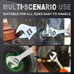 6/8/10/12/15 Inch Adjustable Wrench Large Openin Multifunction Spanner Universal Pipe Repair Tools Workshop Hand Repair Tools