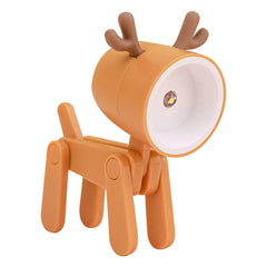 Mini LED Night Light Cute Cartoon Desk Lamp Puppy Deer Desktop Ornament Bedroom Table Lights Children Holiday Gifts