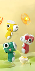 Children Saucer Launcher Pistol Outdoor Spinning Top Dinosaur Gun Toys Flying Disc Bamboo Dragonfly Ejection Luminous Gyroscope
