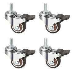 4 Pcs 1/1.25/1.5/2 inch Stem Caster Wheels Furniture Castor Wheels TPR Screw Rod Wheels Swivel Cartwheels for Carts Furniture