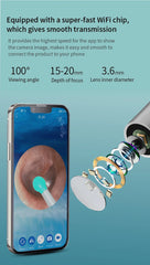 NATFIRE NE7 Smart Visual Ear Sticks Otoscope 1296P Endoscope Wax Removal Tool Earpick Mini Camera Health Care Ear Cleaner