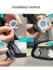 Car Blind Spot Rear View Mirror Wide Angle 360 Degree Adjustable Small Round Mirror Car Reverse Auxiliary Rearview Convex Mirror