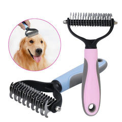 Dog Deshedding Brush Professional Pet Shedding Brush for Dogs Cats Fur Knot Cutter Double sided Pet Grooming Clean Comb