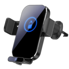 Car Mount Phone Holder Wireless Charger Fast Charging Air Vent Car Charging Holder One-touch Clamping Charger Mount