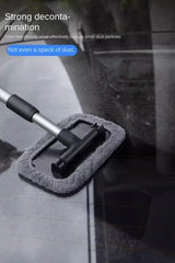 Car Window Cleaner Brush Kit Microfiber Windshield Cleaning Tool Auto Interior Glass Wash Wiper Long Handle Reusable Cloth Pad