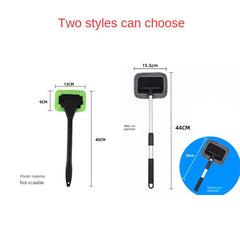 Car Window Cleaner Brush Kit Microfiber Windshield Cleaning Tool Auto Interior Glass Wash Wiper Long Handle Reusable Cloth Pad