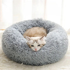 Plush Pet Nest Winter Cat Nest Dog Nest Warm Detachable and Washable Round Cat Nest Pet Bed Seasonal Universal Decoration Home
