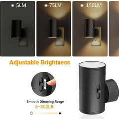 LED Night Light Plug in Dusk to Dawn Sensor Adjustable Brightness Dimmable Night Lights for Kitchen Hallway Bedroom Stairs