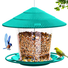 Wild Bird Feeder Hanging with Roof for Garden Yard Outside Decoration Outdoor Feeding Tool Squirrel proof Seed Nut Container