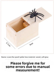 1 Piece New Spider Scare Box Wooden Hidden Box Prank Thriller Spider Fun Games Halloween Party Decoration Gift Antistress Gag