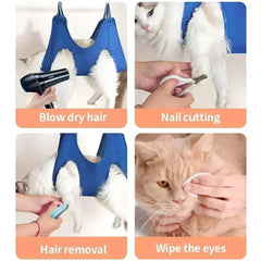 Auxiliary Holder Pet Hammock Repairing Nail Cat Dog Grooming Hammock Restraint Bag with 2 Hooks Cat Grooming Cleaning Holder