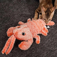Dog Toys Floppy Lobster Interactive USB Rechargeable Cat Toy Electric Vibration Modes Catnip Toy For Cats Pet Products
