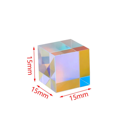 Science Cube Optical Prism Photography Hexahedral 1pcs15x15x15mm Home Decor Prism Glass Cube Topografia