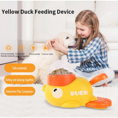 Dog Puzzle Feeder Pet Automatic Feeding Machine Yellow Duck Interactive Food Snack Feeder for Dog Training Mental Enrichment