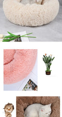 Plush Pet Nest Winter Cat Nest Dog Nest Warm Detachable and Washable Round Cat Nest Pet Bed Seasonal Universal Decoration Home