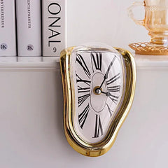 2024 New Novel Surreal Melting Distorted Wall Clocks Surrealist Salvador Dali Style Wall Watch Decoration Gift Home Garden