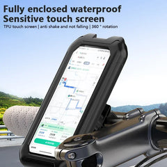 Waterproof Motorcycle Bicycle Phone Holder 360° Rotating Adjustable GPS Stand For iPhone Xiaomi Outdoor Riding Navigation Holder