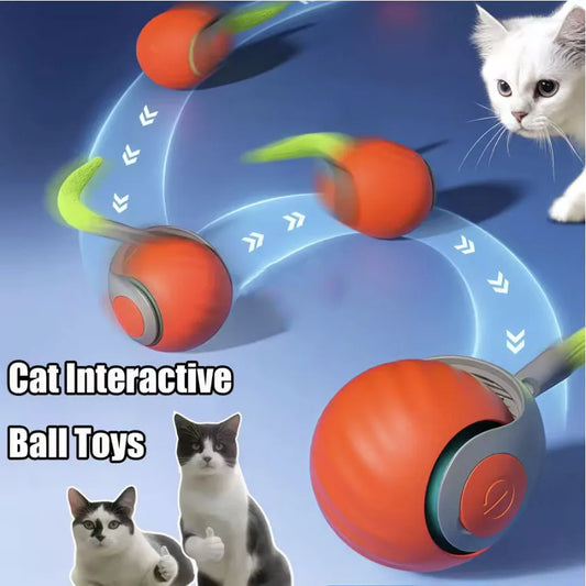 New Interactive Cat Toys Ball Auto Electric Rolling Ball Toys for Cat Kitty Pet Smart Automatic Teaser USB Rechargeable Cat Toy