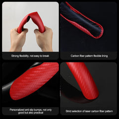 Car Steering Wheel Covers Booster Micro Fiber Leather Auto Interior Decorative Accessories Universal Carbon Fiber Looking