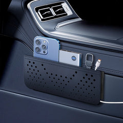 Car Leather Storage Bag Multifunctional Storage Box Car Side Pocket Organizer Leather Adhesive Auto Pocket Pouch