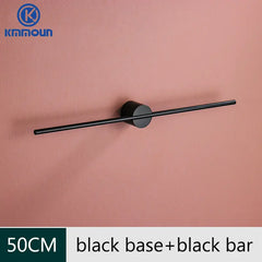 Movable Towel Bar Towel Hanger Bath Towel Holder Wall Towel Bar Space Aluminum Bathroom Shelf Kitchen Storage Rack 40/50cm