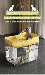 1.5L Cat Water Fountain Auto Filter USB Pet Drinker Compact Water Dispenser Live Circulation System for Cats and Small Pets