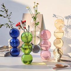 Romantic Glass Vase Modern Creative Hydroponic Flower Pot Funny Simple Spherical Flower Vase Dining Room