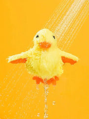 Interactive Cat Toy USB Rechargeable Chirping Flapping Sparrow Duck Bird-Shaped Touch Squeak Plush Toy with Catnip Pet Supply