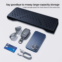 Car Leather Storage Bag Multifunctional Storage Box Car Side Pocket Organizer Leather Adhesive Auto Pocket Pouch