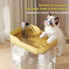 1.5L Cat Water Fountain Auto Filter USB Pet Drinker Compact Water Dispenser Live Circulation System for Cats and Small Pets