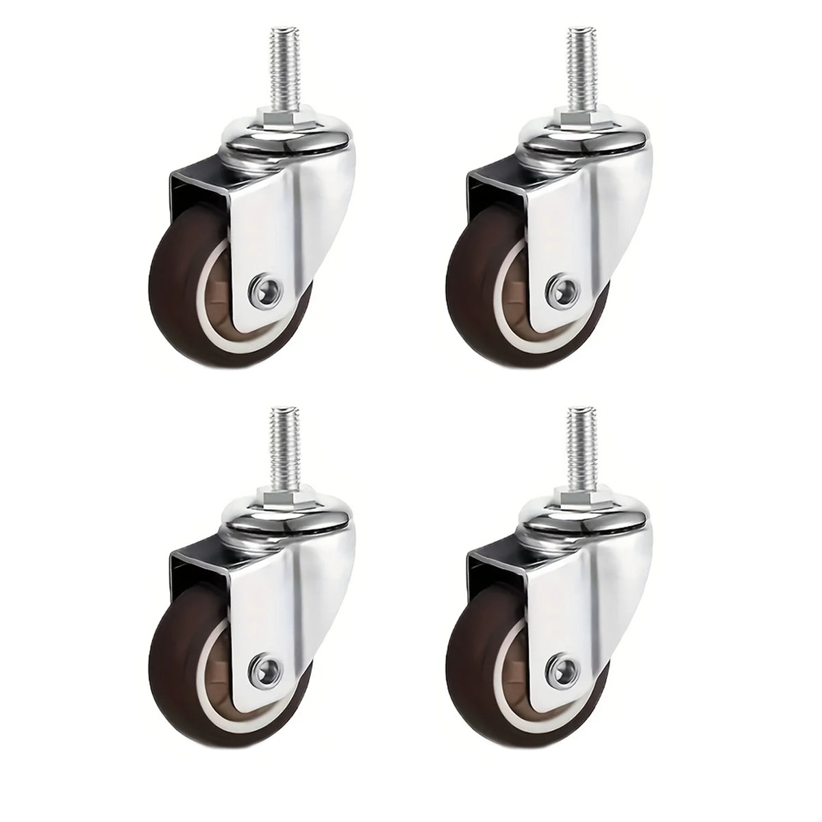 4 Pcs 1/1.25/1.5/2 inch Stem Caster Wheels Furniture Castor Wheels TPR Screw Rod Wheels Swivel Cartwheels for Carts Furniture