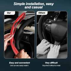 Car Steering Wheel Covers Booster Micro Fiber Leather Auto Interior Decorative Accessories Universal Carbon Fiber Looking