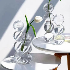 Romantic Glass Vase Modern Creative Hydroponic Flower Pot Funny Simple Spherical Flower Vase Dining Room