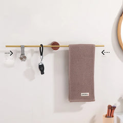 Movable Towel Bar Towel Hanger Bath Towel Holder Wall Towel Bar Space Aluminum Bathroom Shelf Kitchen Storage Rack 40/50cm