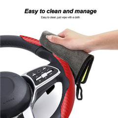 Car Steering Wheel Covers Booster Micro Fiber Leather Auto Interior Decorative Accessories Universal Carbon Fiber Looking