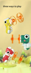 Children Saucer Launcher Pistol Outdoor Spinning Top Dinosaur Gun Toys Flying Disc Bamboo Dragonfly Ejection Luminous Gyroscope